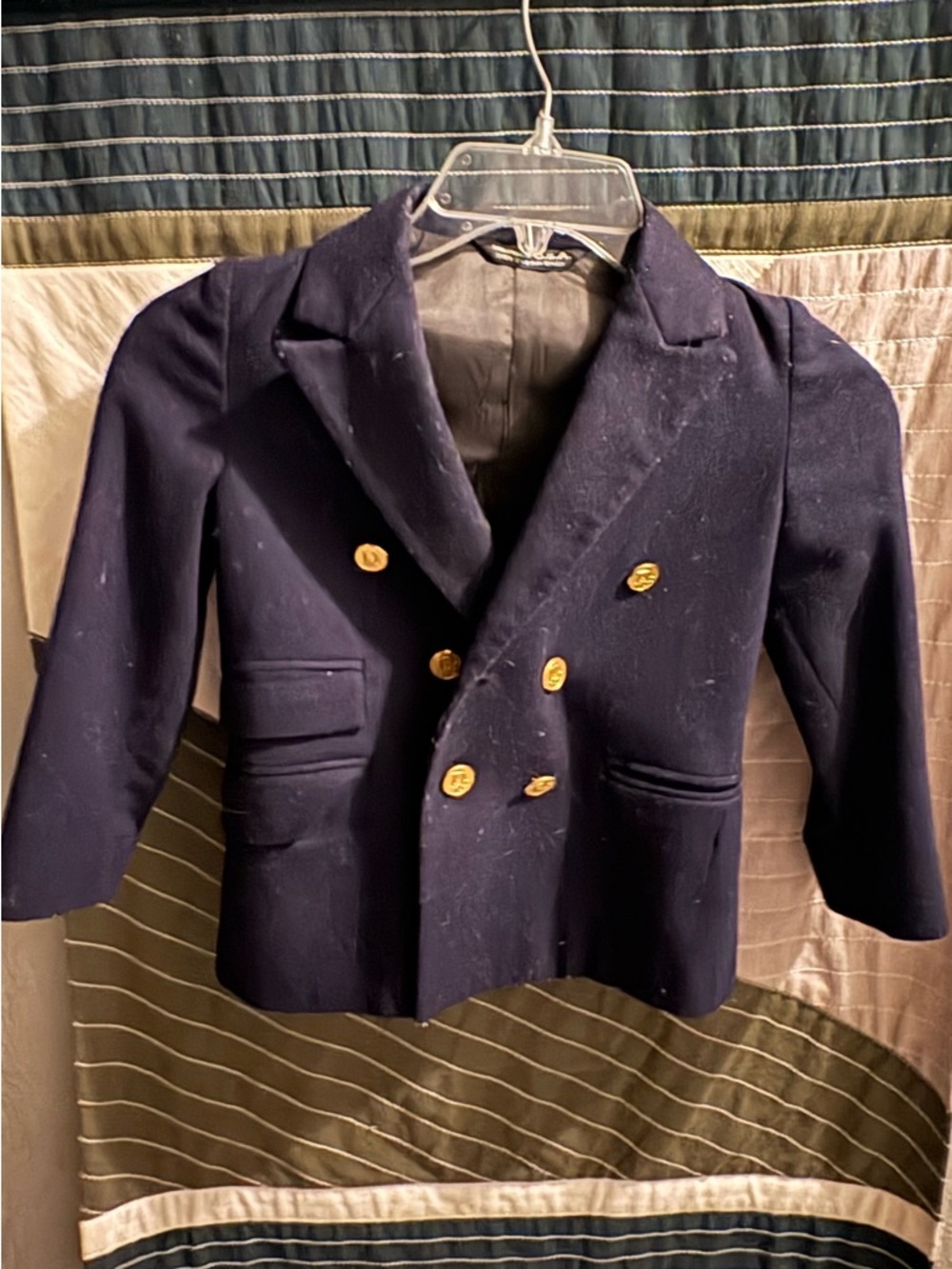 Navy Double-Breasted Blazer with Gold Buttons Dior boys authentic vintage blazer